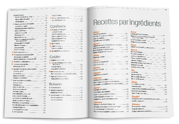 Extrait d'index de Une année avec Marmiton