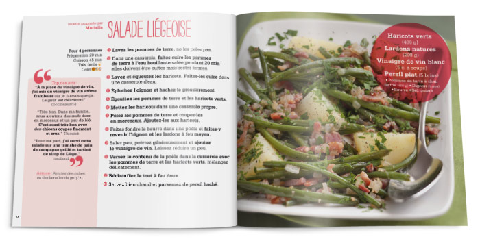 Double-page de recettes C'est quoi ces salades