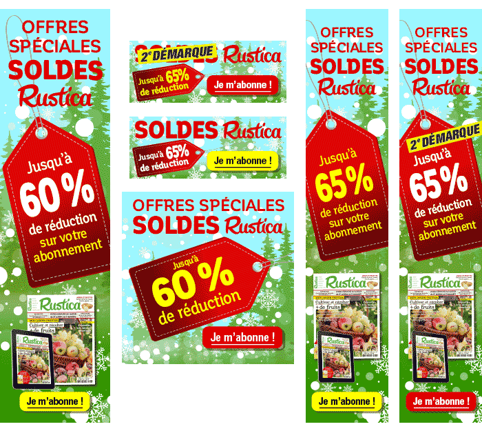 Bannières de soldes Rustica