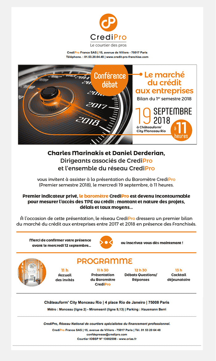 Système de newsletter pour Invitation CrediPro