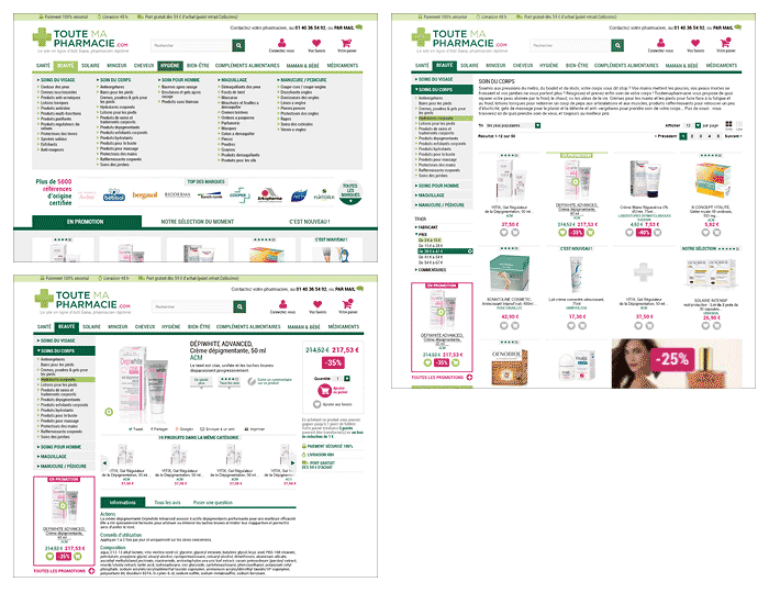 Pages de rubriques de toutemapharmacie.com